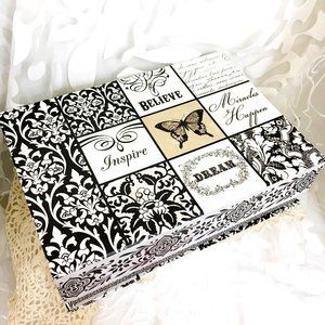 * Inspire Dream Believe Decorative Box Abbington Park EUC